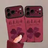 Design cada vez mais popular de trevo de quatro folhas, adequado para capas de celular Apple 17 Pro Max, iPhone 18 estilo retrô, 16 silicone, 14 com cordão, 15