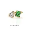 Anillo Dazan al por mayor en stock de Acero de Titanio con Galvanizado de Oro Real 18K, Cuadrado de Gota de Agua Abierto con Circonita, Transfronterizo Europeo y Americano Ins