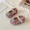 Zapatos suaves para caminar para bebés de 0 a 1 año, zapatos de princesa para otoño e invierno, zapatos para caminar elegantes y brillantes para niñas pequeñas