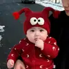 Gorro de Bebé Invierno Lana Festivo Rojo Lindo Súper Lindo Tejido Gorro Pulóver Infantil Engrosado Cálido