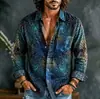Nueva camisa de manga larga para hombre de otoño con estampado 3D para comercio exterior, adecuada para primavera y otoño, moda transfronteriza Amazon AliExpress para uso diario