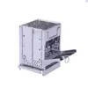 Horno Barbacoa Portátil Plegable de Acero Inoxidable Estufa Barbacoa de Carbón para Exterior Estufa de Leña Camping Picnic Parrilla Estufa Calefactora