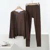 Conjunto de Duas Peças de Moda Casa Nova Primavera e Verão para Mulheres, Conjunto Casual de Camisa com Proteção Solar Solta Fina e Leggings