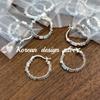 Estilo Ins Coreano Nuevos Pendientes Versátiles Exquisitos de Alta Gama Nicho Pendientes de Triángulo de Plata Rota de Plata de Ley S925 para Mujer