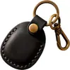 Adequado para Capa Protetora de Apple Airtag, Chaveiro Retrô, Porta-Cartão Sensor, Porta-Cartão de Acesso em Couro Bovino Artesanal