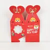 Caja de Manzana al por Mayor Caja de Fruta Navideña Caja de Regalo Estilo Lazo Plegable para Amigos Empaque Navideño Caja de Regalo de Manzana