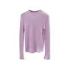 Suéter de Punto de Manga Larga con Cuello Redondo de Lana 100% Yangzi Alemana Superfina, Suéter Básico Combinable, Jersey, Suéter de Punto de Color Sólido