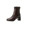 Botines para Viajar Tacón Grueso Botas Adelgazantes 2026 Nuevos Botines de Tacón Alto Punta Cuadrada Botas Martin Retro para Mujer
