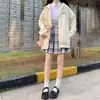 Chamarra tipo cárdigan con capucha de color albaricoque para mujer, primavera y otoño, forrada de polar, engrosada, con un diseño único, top de manga larga para invierno