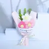 Fio de Tricô Fio Pompom Buquê de Girassol, Flores Artificiais Simuladas, Presente para Colegas de Classe, Pequeno Buquê, Lembrança