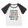 2023 Novas roupas infantis, camiseta de manga curta para crianças, verão, meninos e meninas, camisa de base raglan, camiseta de meia manga para bebês, top infantil