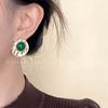 Aretes redondos geométricos de estilo retro de lujo ligero para mujer, elegantes de estilo francés, de alta gama, de nicho, modernos, de estilo mid-century