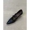 Primeiro Encontro Temporada Retro Francês Bico Fino Salto Bloco Baixo Corte Baixo Sapatos de Salto Único Feminino Versátil para o Trabalho Tira Única Mary Jane Salto Alto