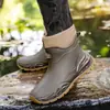 Botas de chuva curtas populares da moda transfronteiriça para homens, antiderrapantes, sapatos de borracha espessados, galochas, pesca na praia, resistentes ao desgaste, sapatos aquáticos leves