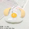 Simulación Comer y Jugar Huevo Pochado Huevo Doble Amarillo Comida Accesorios de Resina Pegamento de Crema Funda de Teléfono DIY Accesorios para el Cabello Pegatina para Refrigerador