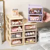 Caja de almacenamiento transparente para accesorios para el cabello, caja de almacenamiento para niñas, organizador de escritorio, mueble de almacenamiento con cajones estilo crema, caja porta lápices al por mayor