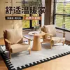 Sillón Individual, Mesa y Sillas Pequeñas para Balcón de Sala de Estar, Silla para Dormitorio de Hotel y Casa de Huéspedes, Estilo Madera Natural