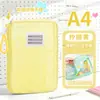 Bolsa de Malla de Nylon para Guardar Exámenes Tamaño A4 Bandolera Gran Capacidad Forma Tridimensional Transparente Engrosada Archivo Forma de L