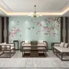 Nuevo Fondo de Pared para TV Estilo Chino Papel Tapiz Moderno Simple Flor y Pájaro Revestimiento de Pared Sala de Estar Dormitorio Revestimiento de Pared Mural de Cine y Televisión
