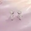 Aretes de Tulipan con Perlas de Diseño Único, Estilo Cool de Gama Alta, Suaves Aretes Florales, Nuevo Modelo 2022
