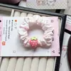 Novo Laço de Cabelo Fofo de Menina Morango Estilo Ins Scrunchie Doce Cremoso Rosa Acessório de Cabelo Corda para Rabo de Cavalo Venda por Atacado