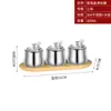 Juego de tarros de vidrio de acero inoxidable 304 engrosado para condimentos, suministros completos de cocina, caja de especias sellada de lujo ligero para uso doméstico
