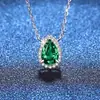 Collar de Piedras Preciosas Cultivadas Transfronterizo Plata de Ley S925 Rubí Zafiro Esmeralda Cultivados Cadena para Clavícula Retro de Lujo Ligero