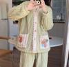 Nuevo conjunto de pijama de forro polar coral dulce, grueso y cálido, estilo coreano fresco de hadas, estilo Chanel para estar en casa, conjunto de dos piezas