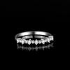Anillo de moissanita para mujer, en plata 925, con incrustaciones de siete estrellas y una hilera recta, joyería de lujo con incrustaciones transfronterizas.