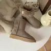 Botas de Nieve de Invierno 2026 Estilo Nuevo Piel de Oveja Shearling Caña Media Dos Usos Zapatos de Lana Calientes Engrosados con Felpa para Mujer Sin Cordones