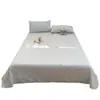 Lençol de cama de gaze dupla camada espessado com estampa floral de outono/inverno grau A, peça única, adequado para dormitórios estudantis, inclui uma capa de edredom e uma fronha, um conjunto de três peças, e pode ser usado nas quatro estações.