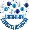 Decoraciones para Fiesta de Cumpleaños Laipai Pancarta Bola de Panal Tema Feliz Cumpleaños para Niños Decoraciones de Fiesta Suministros para Fiesta