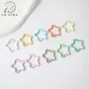 Fecho de mola pentagrama pequeno perolado colorido liga de zinco acessórios de joia material de chaveiro de contas DIY pingente