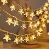 Fio de Luz LED Estrela Pentagrama Gipsofila Operado por Bateria Luzes Coloridas para Decoração de Casamento Quarto Decoração de Feriado Natal