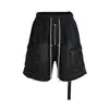 Shorts Jeans Rasgados Lavados Estilo Americano Vintage para Homens, Estilo High Street, Multi-Bolsos, Design Solto de Perna Reta, Calça de Cinco Pontos de Perna Larga