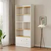 Librero de Piso a Techo Montado en la Pared Gabinete de Almacenamiento para Dormitorio Gabinete de Almacenamiento Pequeño con Puerta Gabinete de Almacenamiento por Capas Estantería Doméstica Simple