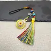 Joyas de Xizang suministradas directamente, colgante de nueve palacios-bagua giratorio de doble cara, estilo étnico, esmalte quemado tradicional, llavero