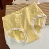 Nova calcinha feminina algodão entrepernas cintura treme explosão ao vivo respirável confortável renda japonesa calcinha de menina