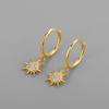 Pendientes de plata de ley s925 al por mayor para mujer, estilo coreano, con colgante de estrella de ocho puntas y hebilla de circonita, pendientes creativos de moda con personalidad.