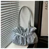 Bolso cruzado de hombro con pliegues relajados estilo coreano para mujer, nuevo bolso de mano de moda transfronteriza con lunares para el trabajo