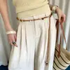 Cinturón Delgado Trenzado con Cuentas Marrones para Mujer Cuerda de Cintura Estilo Retro Bohemio Decoración Cadena de Cintura Accesorios