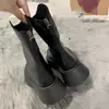 Botas Martin Nuevas de Moda Versátiles para Mujer Primavera y Otoño 2025 Plataforma Suela Gruesa Cremallera Trasera Botines Cortos Ajustados Moda Ins