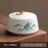 Nuevo Cenicero de Porcelana Blanca de Jade Grasa de Oveja Hogar Sala de Estar Oficina Cenicero de Personalidad Creativa Cenicero Anti-Ceniza Voladora