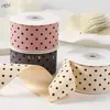 Cinta de pana de lunares anchos de un solo lado, ramo, caja de regalo, cinta de encuadernación acanalada, lazo para pasador de pelo DIY, accesorios de lunares con