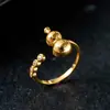 Anillo Abierto en Forma de Y Cepillado Transfronterizo Vintage con Piedras Preciosas para Mujer, Anillo de Dedo Índice de Gama Alta de Nicho, Simple y Moderno