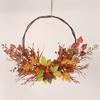 Corona de arce rojo con simulación de otoño Hongyu, decoración para el hogar, sala de estar, colgante para puerta de Halloween