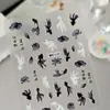 Adesivos de Unha Estilo Chinês Peixe Koi da Sorte, Adesivos de Unha DIY Peixe Koi Estilo Tinta Adesiva Plana, Finos e Flexíveis