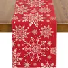 Amazon Camino de mesa nórdico navideño cuadros rojos copo de nieve muñeco de nieve mantel largo mesa de centro mesa de comedor decoración de vacaciones funda