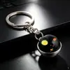 Chaveiro Sistema Solar Luminous de Cristal Nove Planetas Lua Roda de Sangue Olho Chaveiro Redondo Dupla Face Quarta-feira