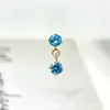 Pendientes Colgantes Pequeños Redondos de Circonita de Aleación de Titanio F-136 Pendientes de Labio de Titanio G23 con Rosca Interna Joyería para Piercing
